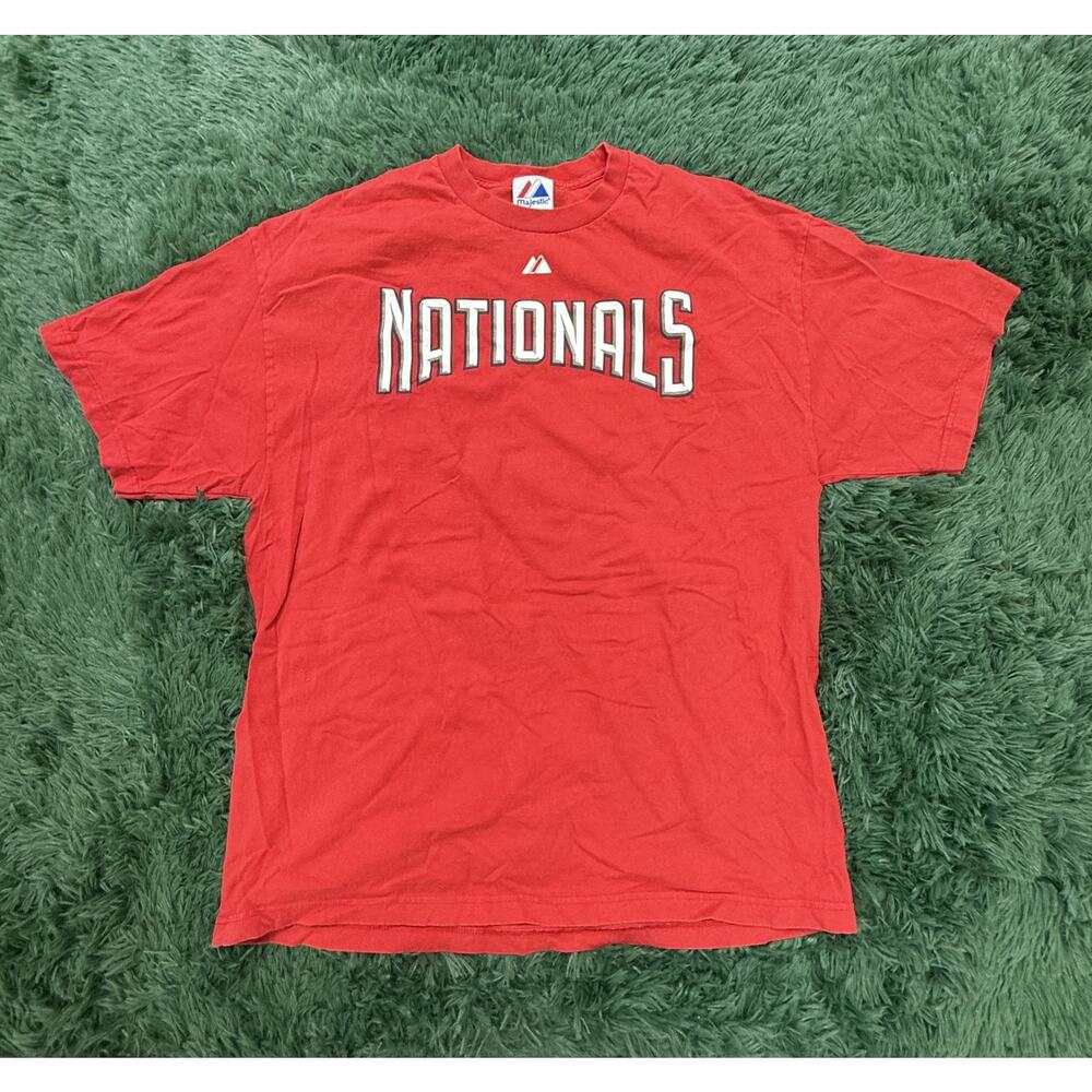 Majestic Washington Nationals Strasburg 37 MLB T-Shirt Red Men's XL Officially